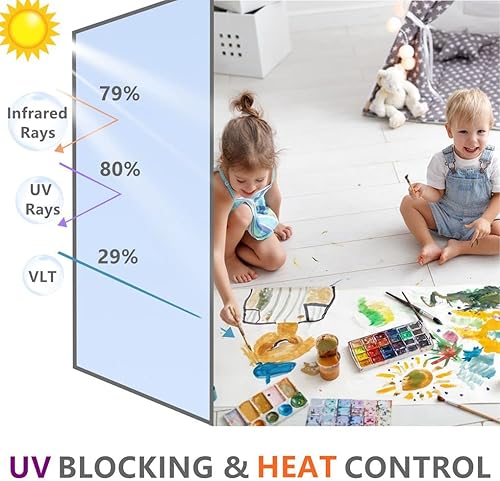 Miniatura 2 de Arthome Película unidireccional de privacidad para ventana, privacidad durante el día, tinte para ventanas, para el hogar, anti rayos UV, adherencia