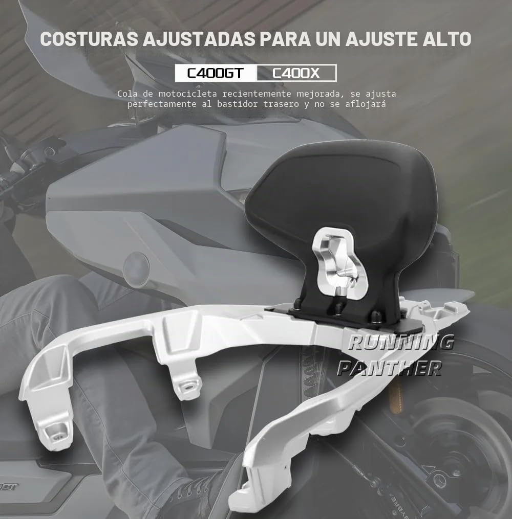 Para BMW c400gt c400x C 400 X/C 400 GT Nuevo moto accesorios negro asiento trasero del pasajero cojín cojín trasero