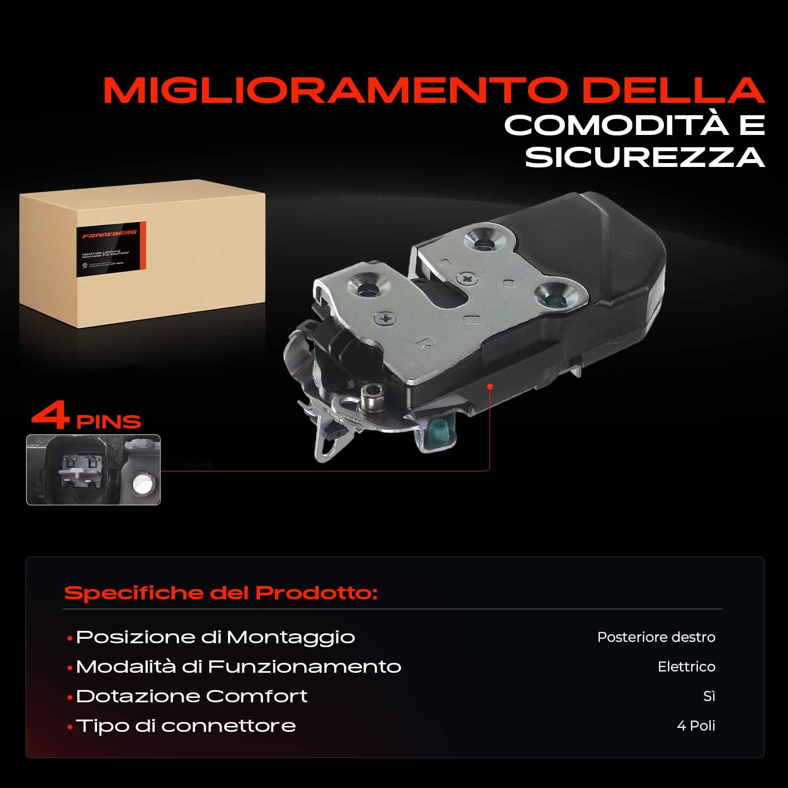Frankberg Serratura porta auto Posteriore destro 55135620AB,55135620AC