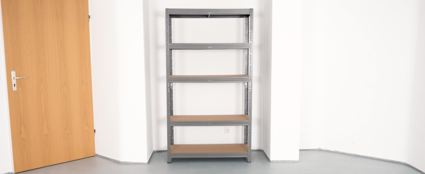 shelfplaza® 190x80x60cm Office Werkbank Regal Schwerlast lichtgrau mit 6 Böden à 145kg Tragkraft/Metall Schwerlast Steckregal Schwerlastregal Stufenregal Metall Regalsystem/Regale Lagerregale