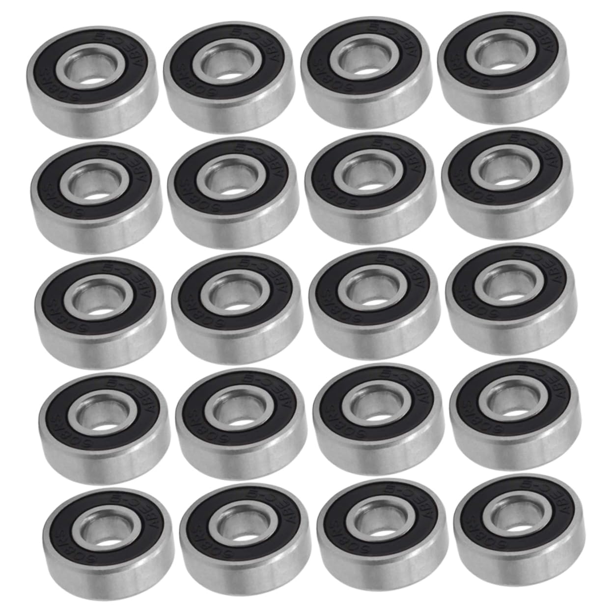 Cojinete de Rueda de Patineta 608 2 Abec-9 Negro 20 Piezas Acero