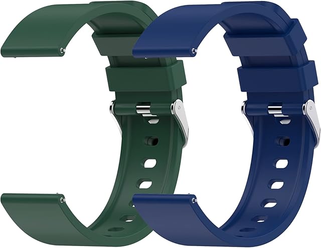 TEFLOTY 20mm Smart Watch Band - 2pcs Replacement Straps Band Compatible with Samsung Galaxy S2, Soft Skin-Friendly Silicone Quick Release, Wristband for Men Women