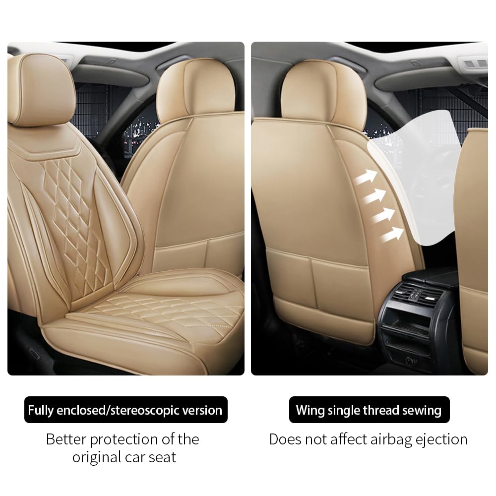 5 Seat Covers for Nissan Rogue 2008-2024 Nappa Leather Car Seat Covers Car Seat Cushions Waterproof Soft Car — view 3