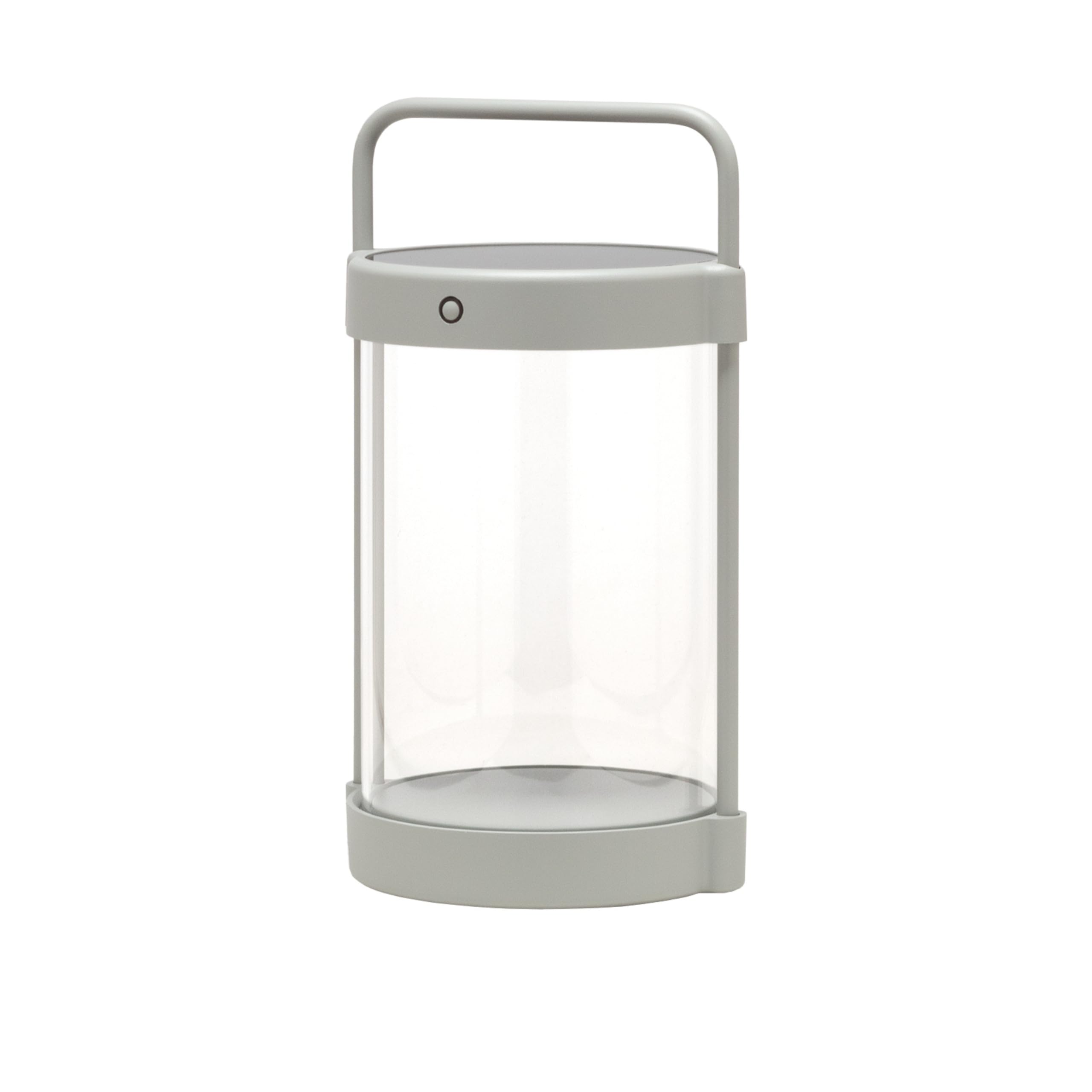 LUUK Studio NEW: LED Glass lamp, Solar and Battery-Powered, Cordless and IP65 Waterproof, Portable and dimmable, Lantern for Balcony, Garden, Dining Table, Camping, Barbecue, Grey