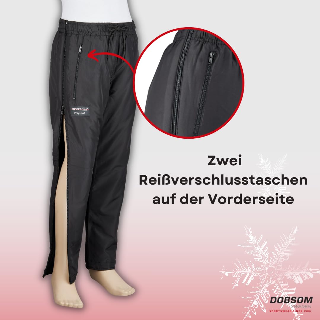 Dobsom Comfort Reha Hose für Kinder gefüttert I Kinderhose mit durchgehendem seitlichen Reißverschluss | Einfach An- und Auszuziehen | Jungen & Mädchen Trainingshose | Sporthose | Jogginghose