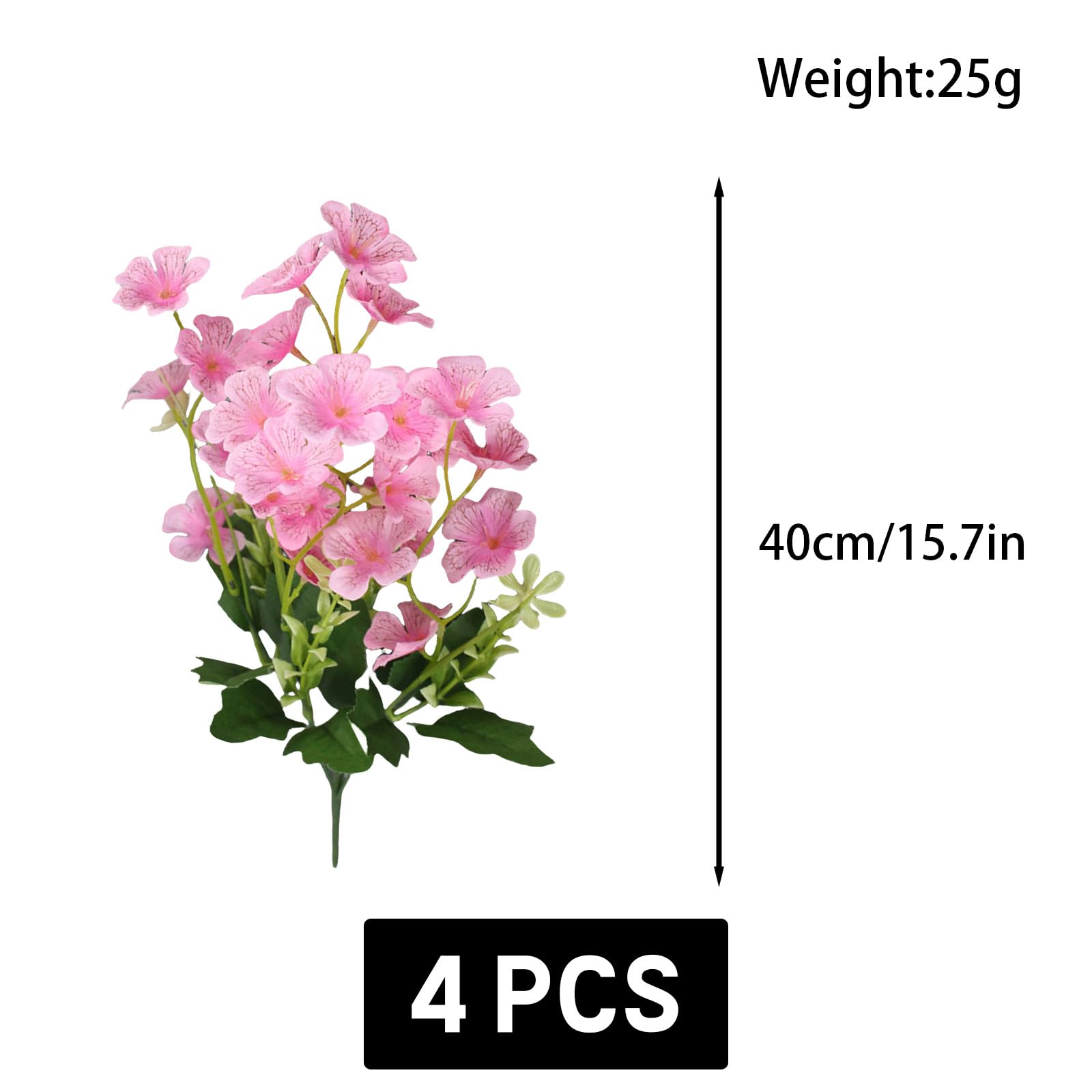 astylishome Pink Artificial Flower 100 Bundles Violets Fake Faux Greenery for Flowers Arrangement Plants for Outdoor Indoor Front Door Home Garden Window Wall Decor 0420 - Image 3
