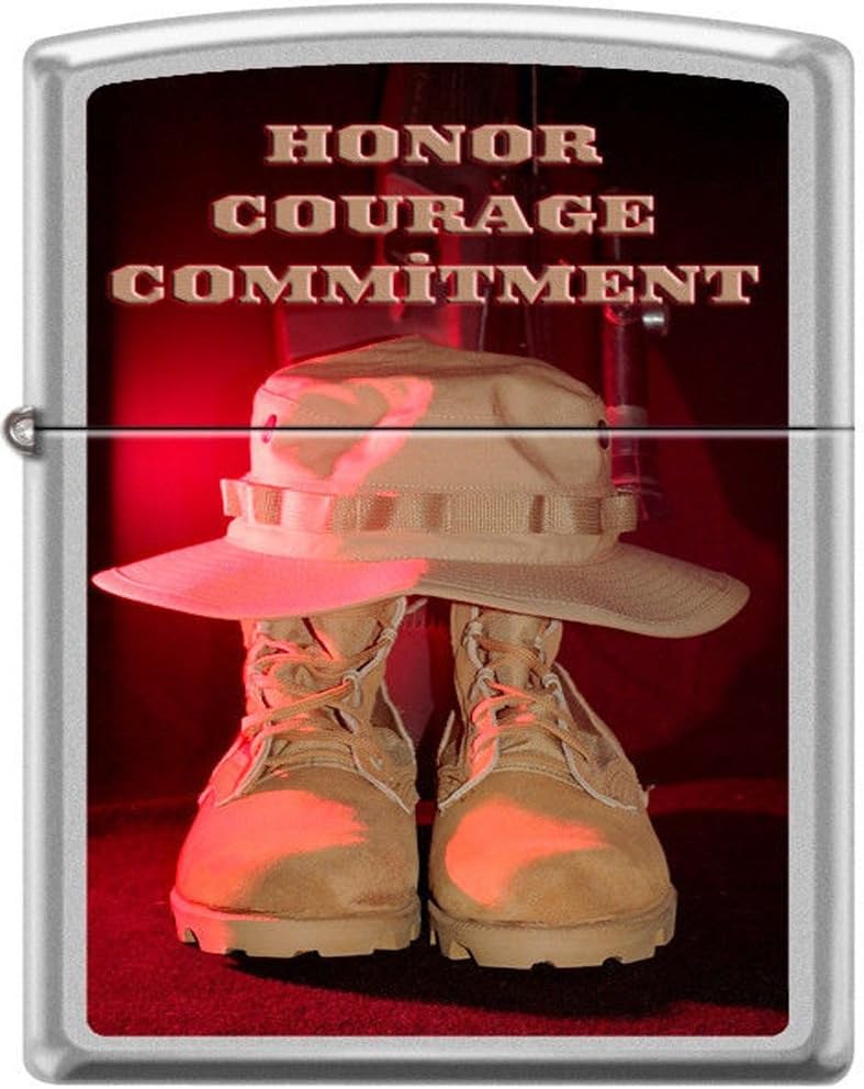 Zippo Honor Courage Commitment Army Boots Boonie Hat LighterRare