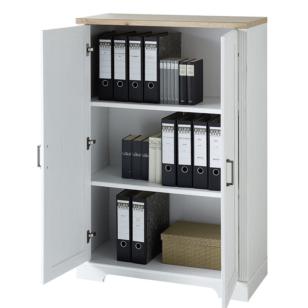 Lomadox Schrank Büro Ordner Pinie hell Artisan Eiche Nb. 86x127x38 cm