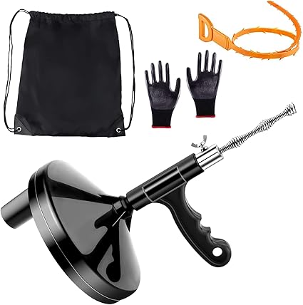 Kit Stura Lavandini Professionale - 6 Pezzi Con Sonde In Acciaio E Plastica Per Scarichi Intasati