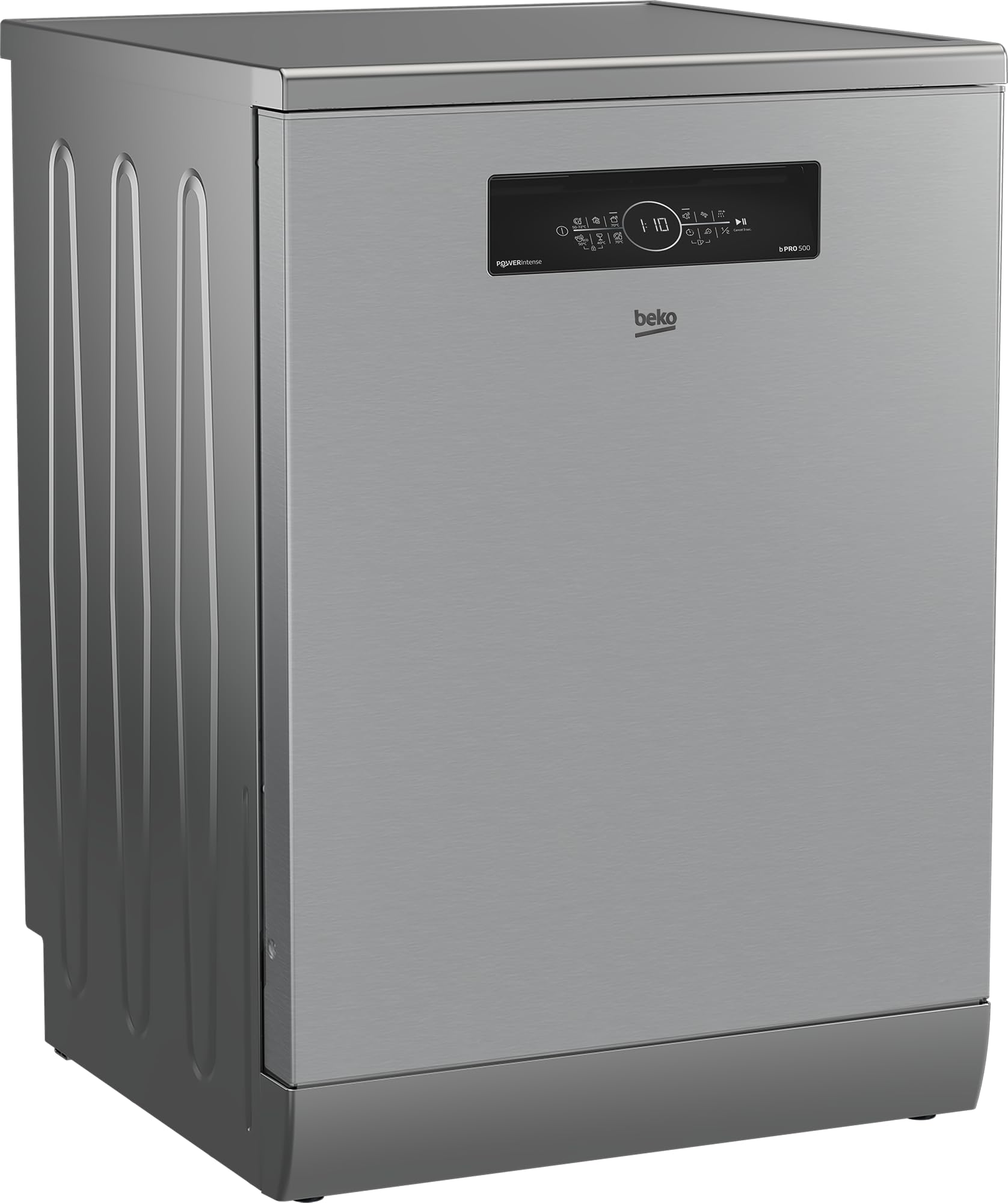 Beko BDFN36550XP Geschirrspüler 60 cm, freistehend und unterbaufähig, für 15 Maßgedecke, 6 Programme, 6 Zusatzfunktionen, 3 Spülebenen, PowerIntense, SilentWash, SelfDry, edelstahl