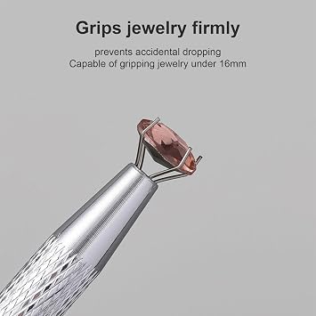 Piercing Ball Grabber Tool - ShiningUU 3PCS Stainless Steel 4 Prong Claw Tweezers | Jewelry Craft Pick Up Tool for for IC Chip Electronic Components Small Parts Screws Nails Bolts Nuts Diamond