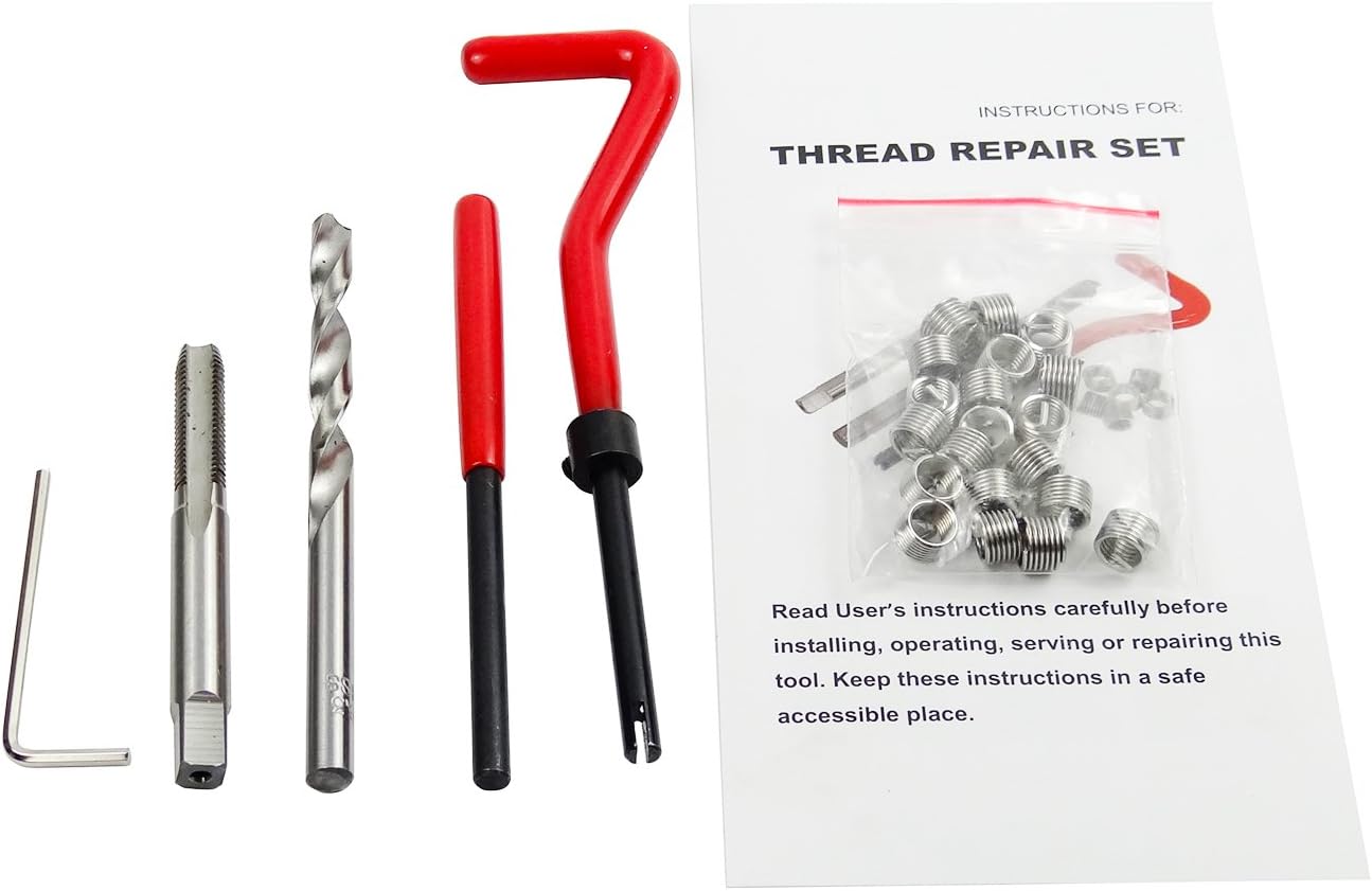 25pcs M6X1.0 Thread Repair Kit Car Helical Coil Repair Set