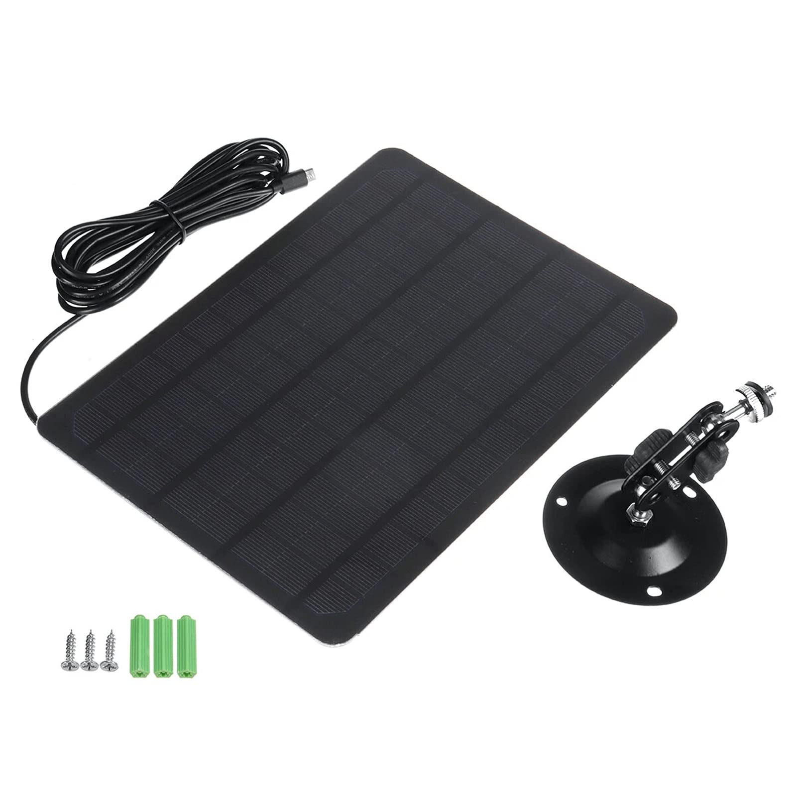 Pannello solare micro USB 10 W, 5 V, 2000 mAh, rotazione a 360 gradi, impermeabile, per fotocamera USB
