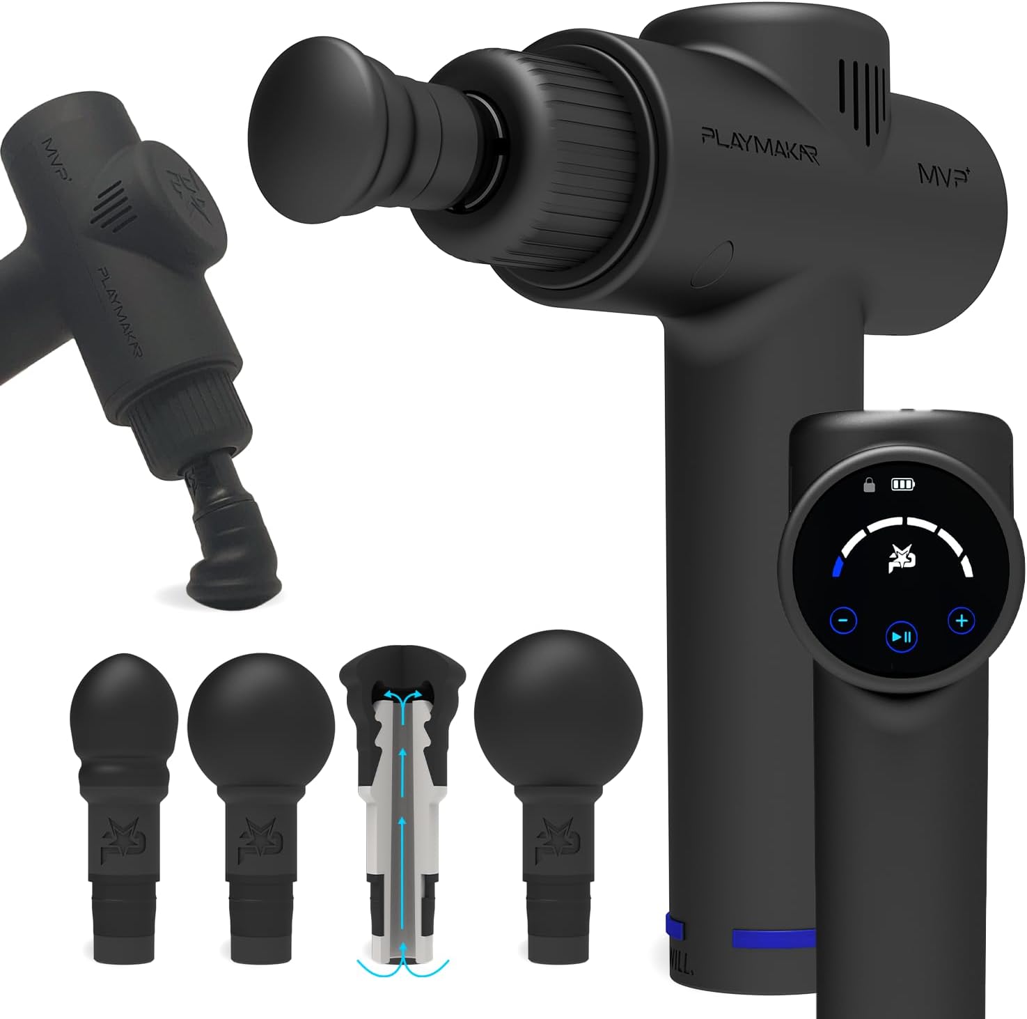 MVP+ Percussion Massage Gun | Professional Grade | Body Contouring Massage Heads Unlike Anything Else | Touchscreen Display- Activate Muscles and Increase Muscle Pliability MVP+ Percussion Massage Gun | Professional Grade | Body Contouring Massage Heads Unlike Anything Else | Touchscreen Display- Activate Muscles and Increase Muscle Pliability