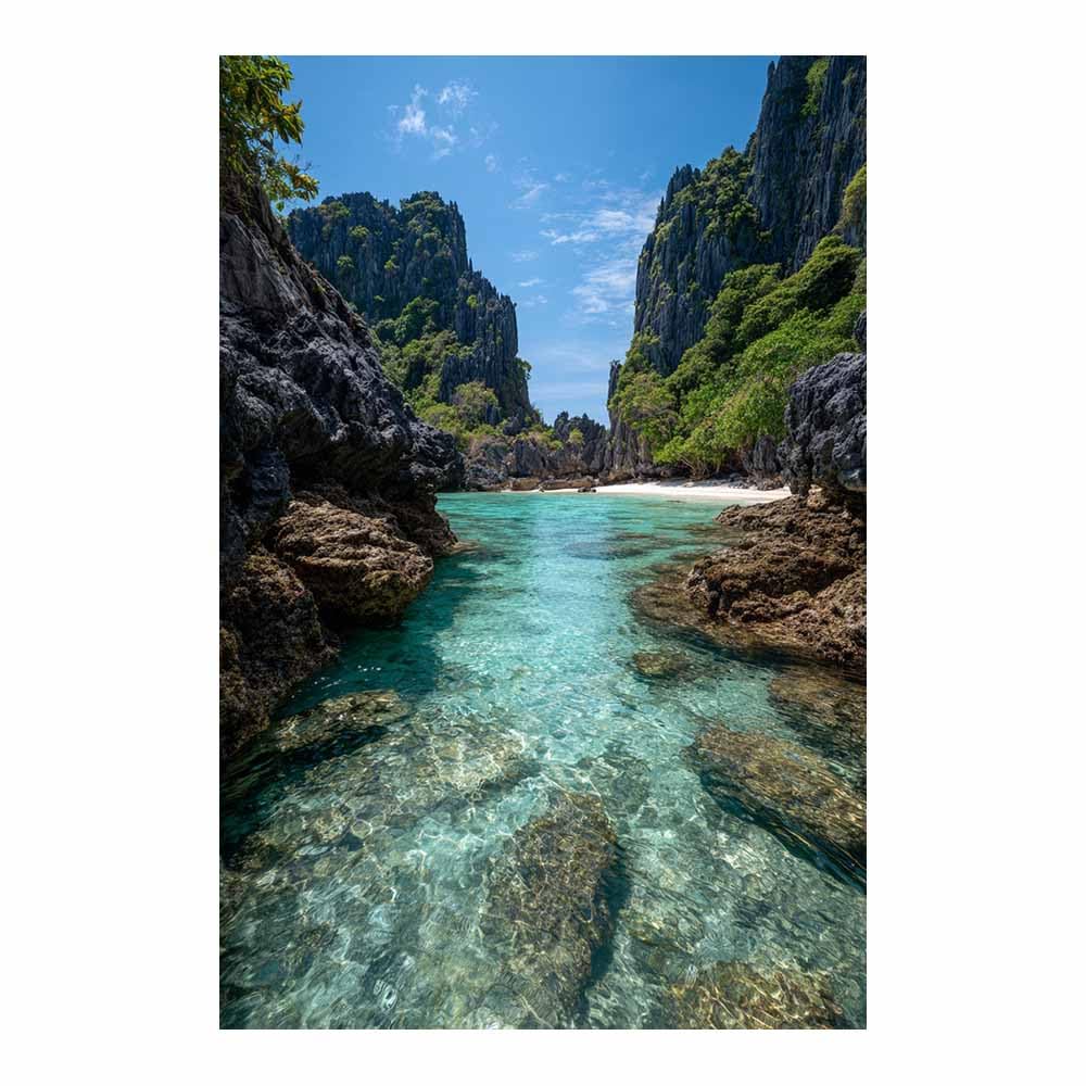 ZAMAEIU Painting Wall Art On Canvas Sea Reef Landscape Posters and Prints, For Living Room, Bedroom, Hall etc. (Green42-80x120cm No Frame