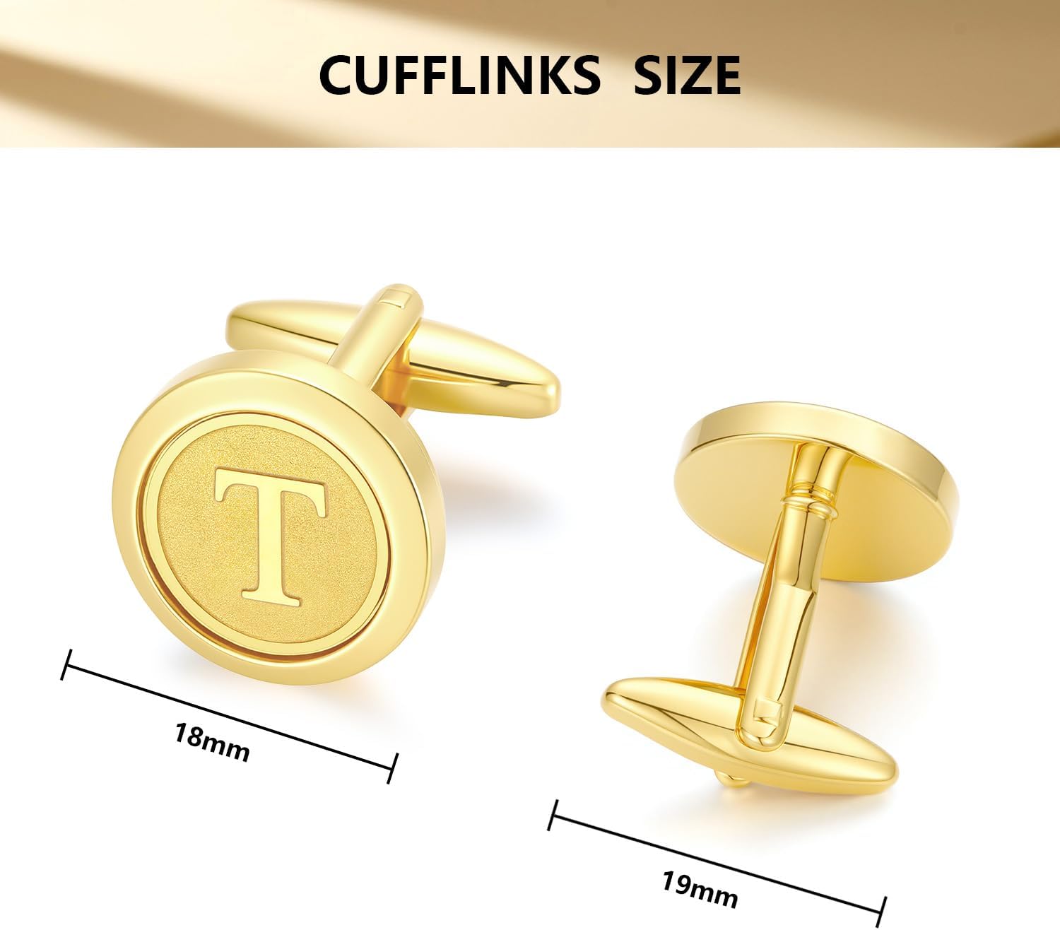 GWD Initial Cufflinks for Men Classic Cuff links Mens Letter Shirts CuffLinks Wedding Gift - Image 3
