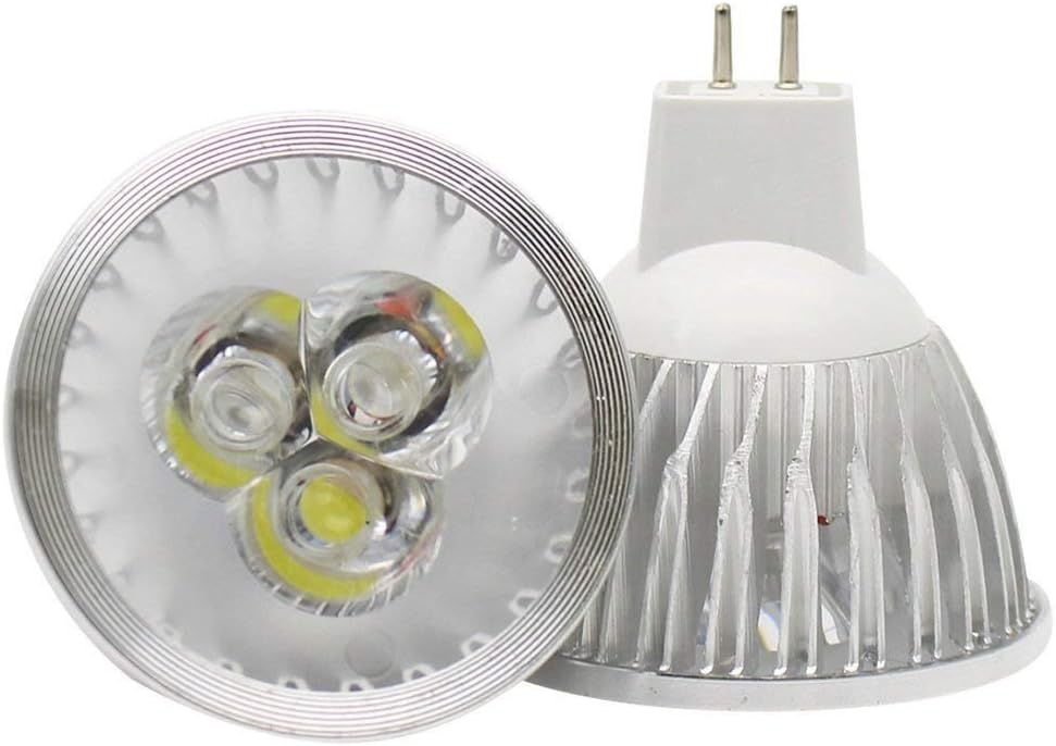 MR16 LED Bulbs 3W Cool White GU5.3 12V Spotlight for Landscape Recessed Track Lighting, 20W Halogen Equivalent, Pack of 10