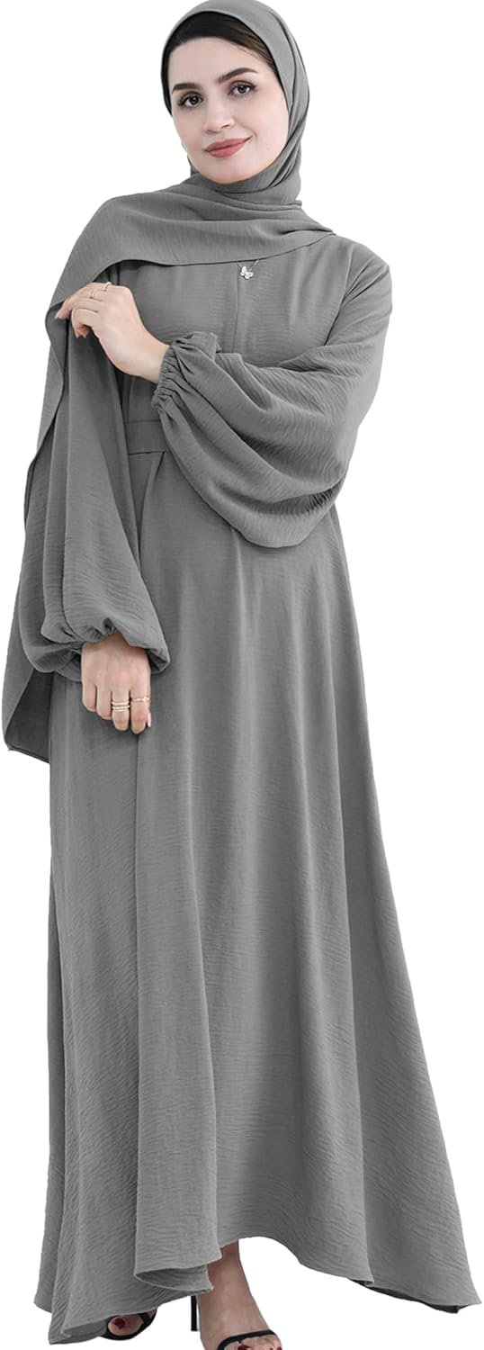 Jazvano Women Classic Abaya Dress Eid Prayer Clothes Dubai Women Robe Islamic Salah Muslim Robe Soft Jilbab