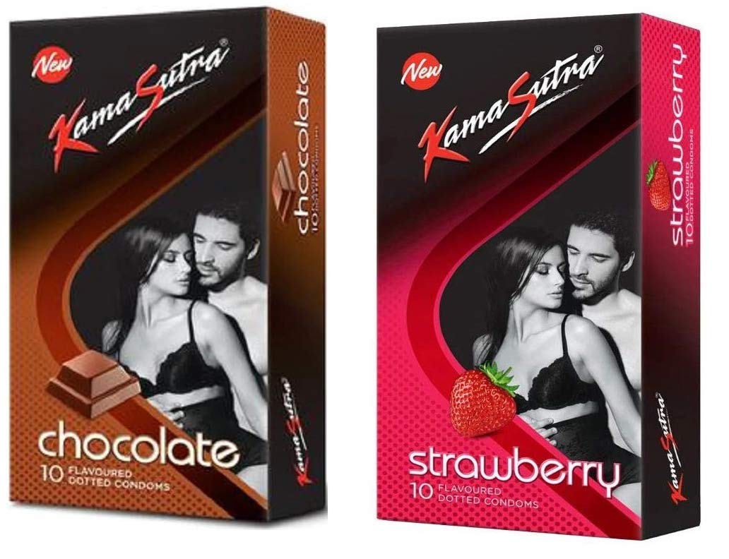 A 'KAMASUTRA' Lubricated Condoms Chocolate and strawberry Flavour Condom Made of Natural Rubber Latex For Men(2 Pack Of 20 Condom)-image-21