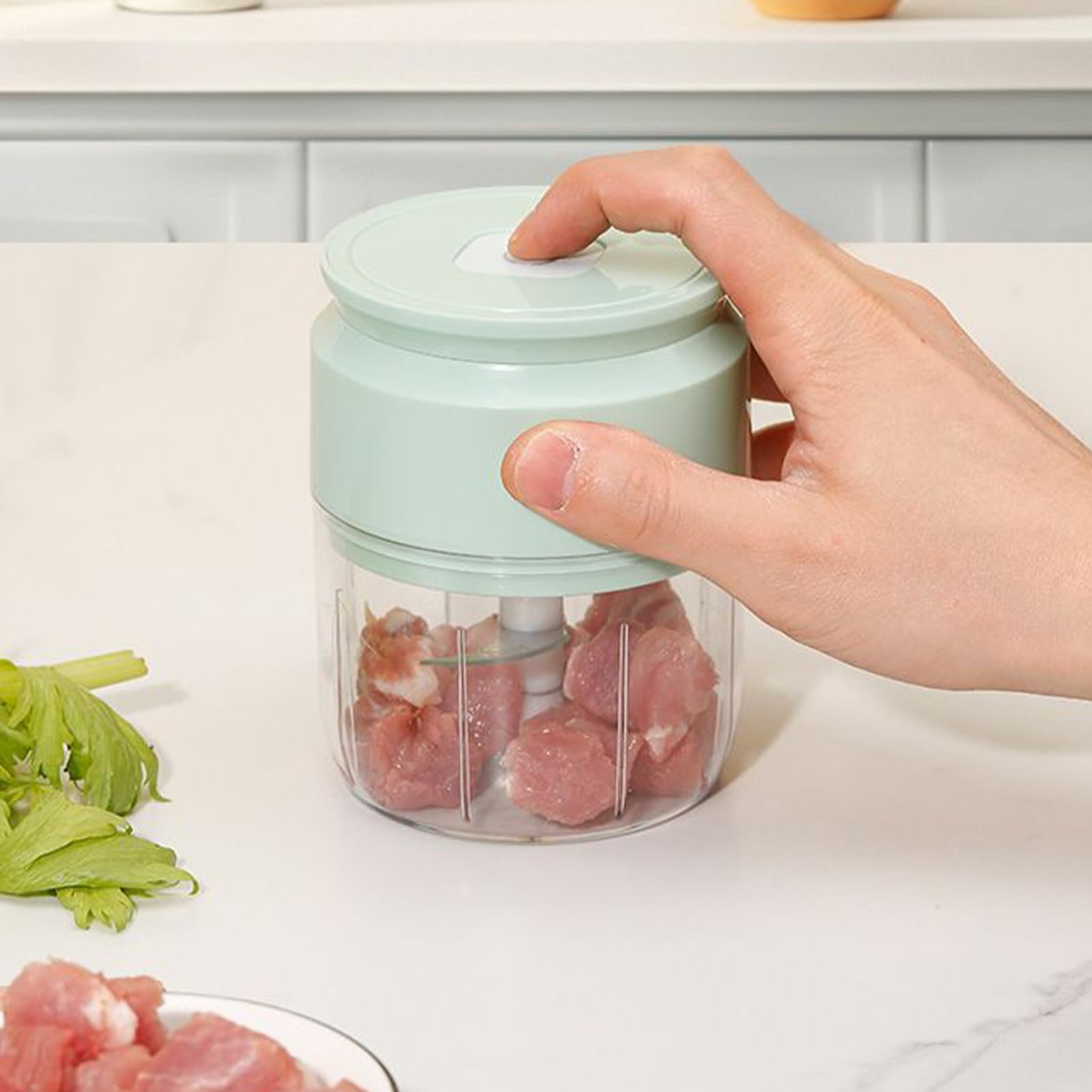 Knoblauchzerkleinerer - USB Wiederaufladbarer Zwiebelzerkleinerer - Multifunktionaler Zerkleinerer Für Babykost Bakerei Restaurant Party Salatzubereitung Camping,Küche Gewerbliches Restaurant