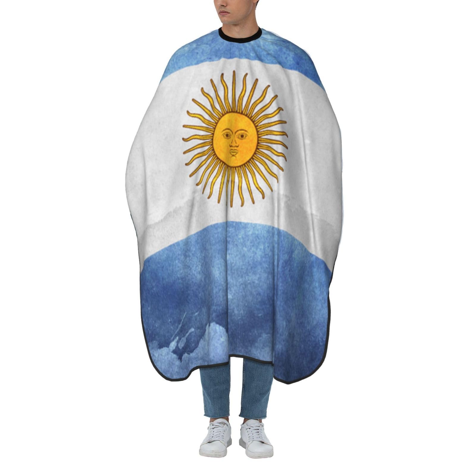 Vestido De Salon Bandera Argentina, Retro, Capa De Cortar Pelo Ajustable Capa Barbero Poliéster Peluquería Capa Para Corte De Pelo Peluquería Cabello 140X168Cm
