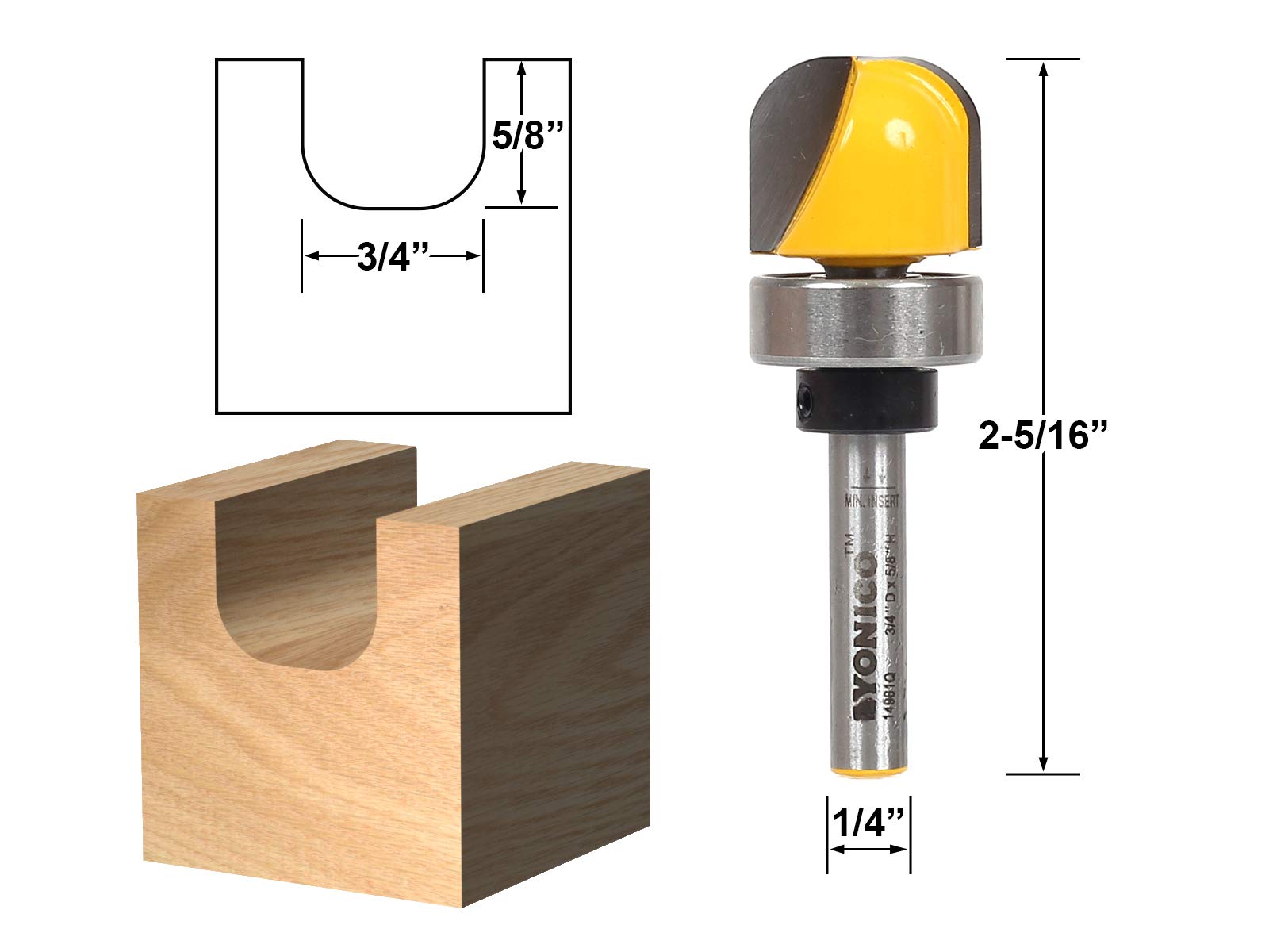 Large Bowl Router Bit Snapklik.com : YONICO 14961q 3/4-Inch Diameter Bowl & Tray Template ...