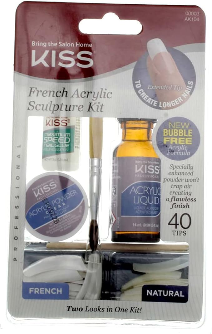 Kiss Nail Frnc Acr Kit Size Ea Kiss French Acrylic Sculpture Kit Home & Kitchen