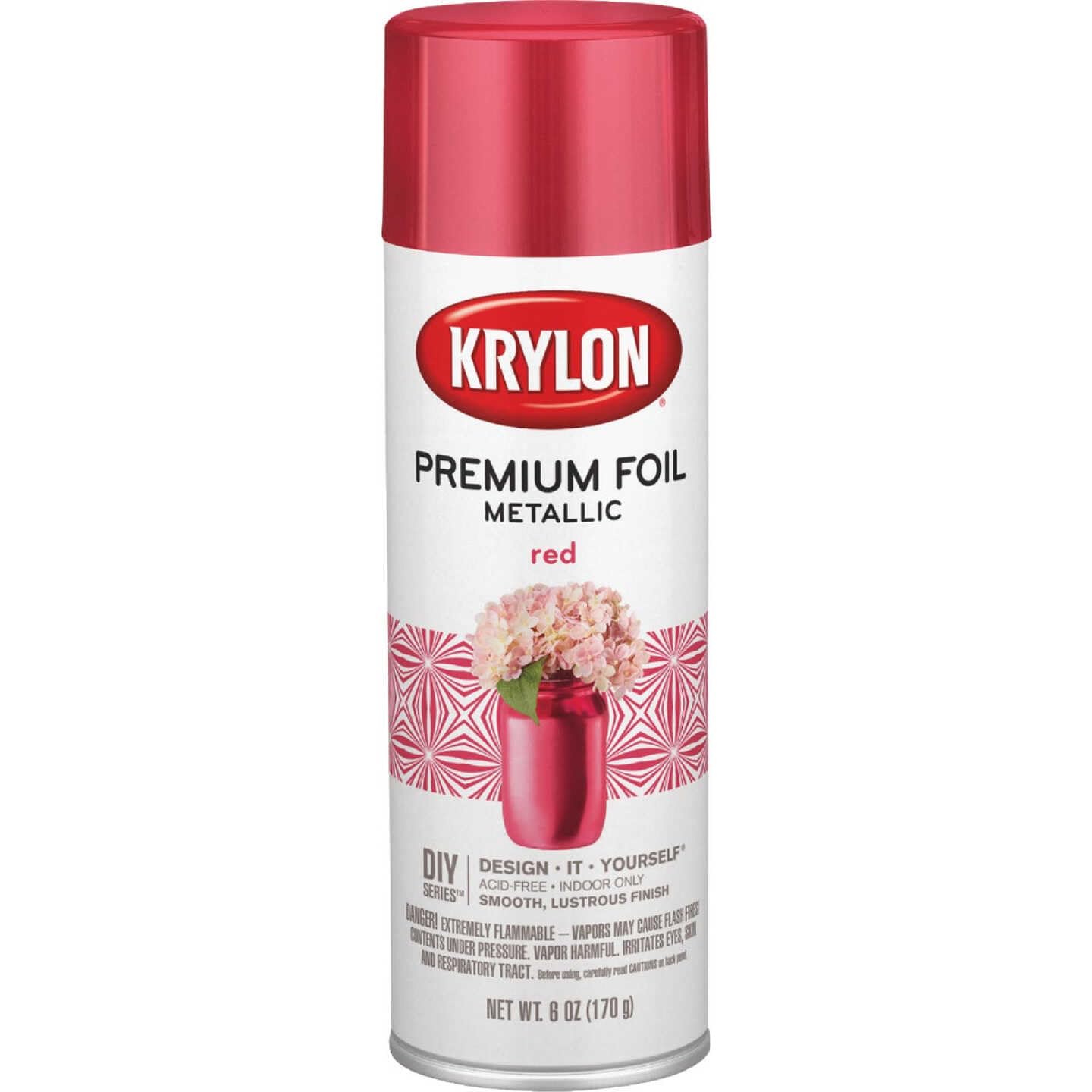 Krylon K01080000 Premium Foil Metallic Spray Paint, Red, 8 oz.