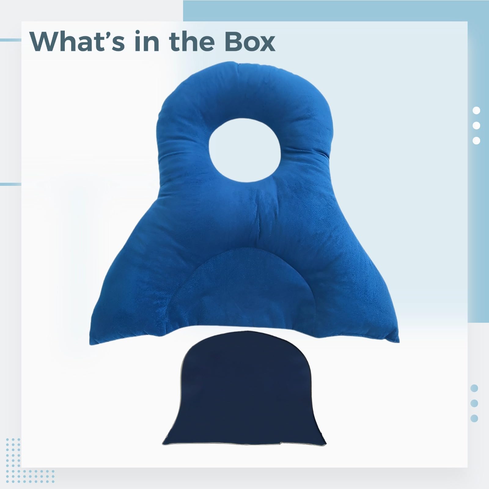 Generisch Bauchlage-Kissen, ergonomisches Stützkissen mit breiter Augenöffnung für Gesichtskomfort, weiches Fasermaterial, blau