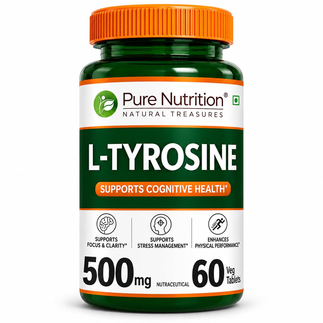 Pure Nutrition L Tyrosine (500mg), 60 Veg Capsules | Supports Cognitive Health, Memory, Focus & Brain Function | Reduces Stress & Fatigue | Promotes Thyroid Health-image-5