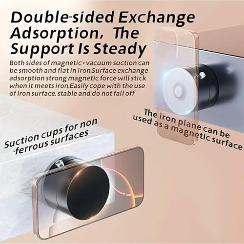 Miniatura 5 de Soporte magnético plegable para teléfono al vacío, soporte de automóvil de succión eléctrica de 360, soporte giratorio de doble cara para automóvil,