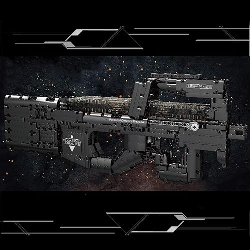 Miniatura 3 de Bloque de construcción de armas, 1644 + piezas cargadas manualmente con motores, kit de construcción de armas militares motorizadas P90 compatible