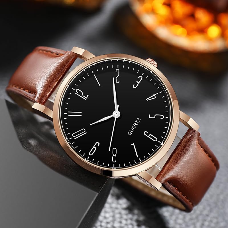 Image of just like Rose Gold Case Stylish Laethers Strap Analog Wrist Watches for Boy and Men