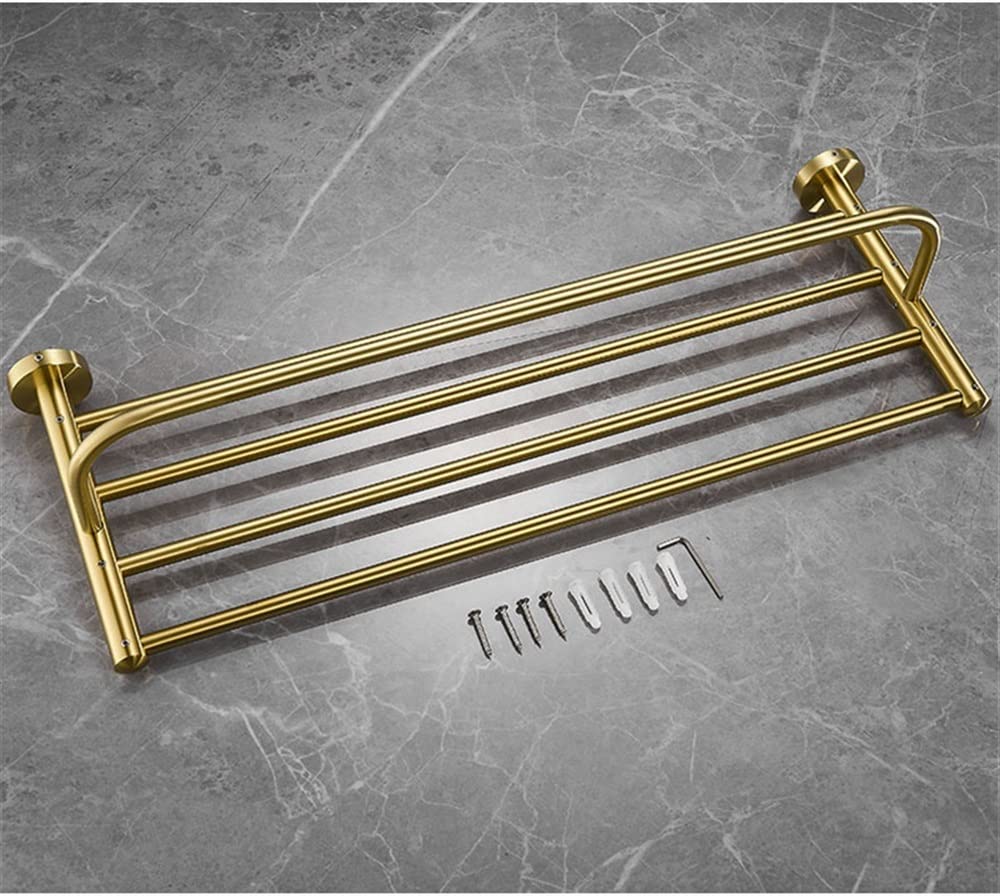 Toallero baño, toallero montado en la Pared, Accesorios Oro Cepillado, Barra toallero Acero Inoxidable 304, Estante, toallero, Accesorios baño