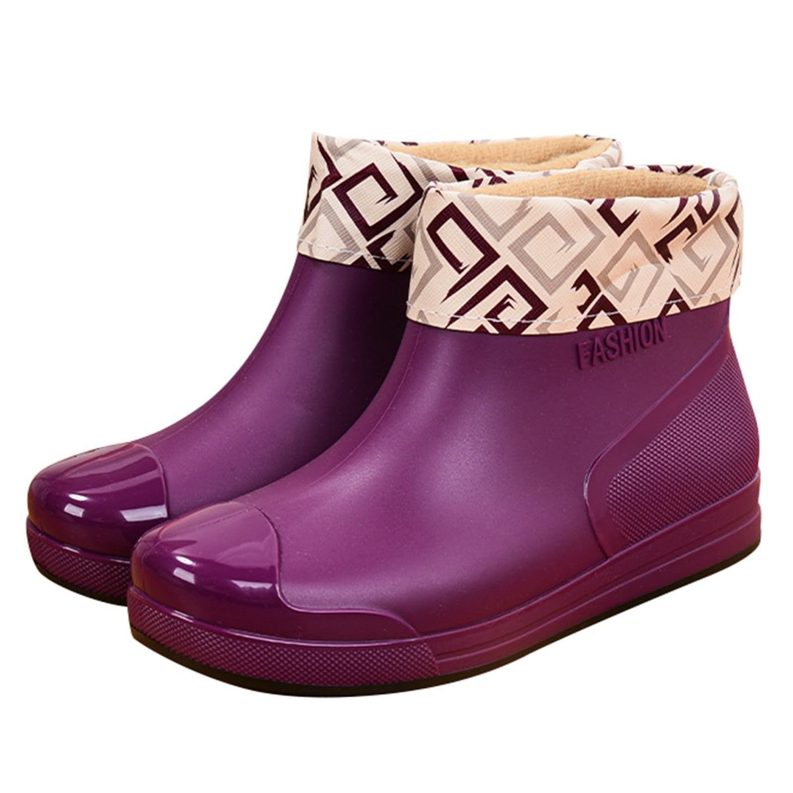 Botas de agua para mujer, botas de lluvia forradas, botas de goma, botines cortos, botines impermeables, antideslizantes, zapatos de jardín, botines de tobillo, botas de lluvia, botas de lluvia