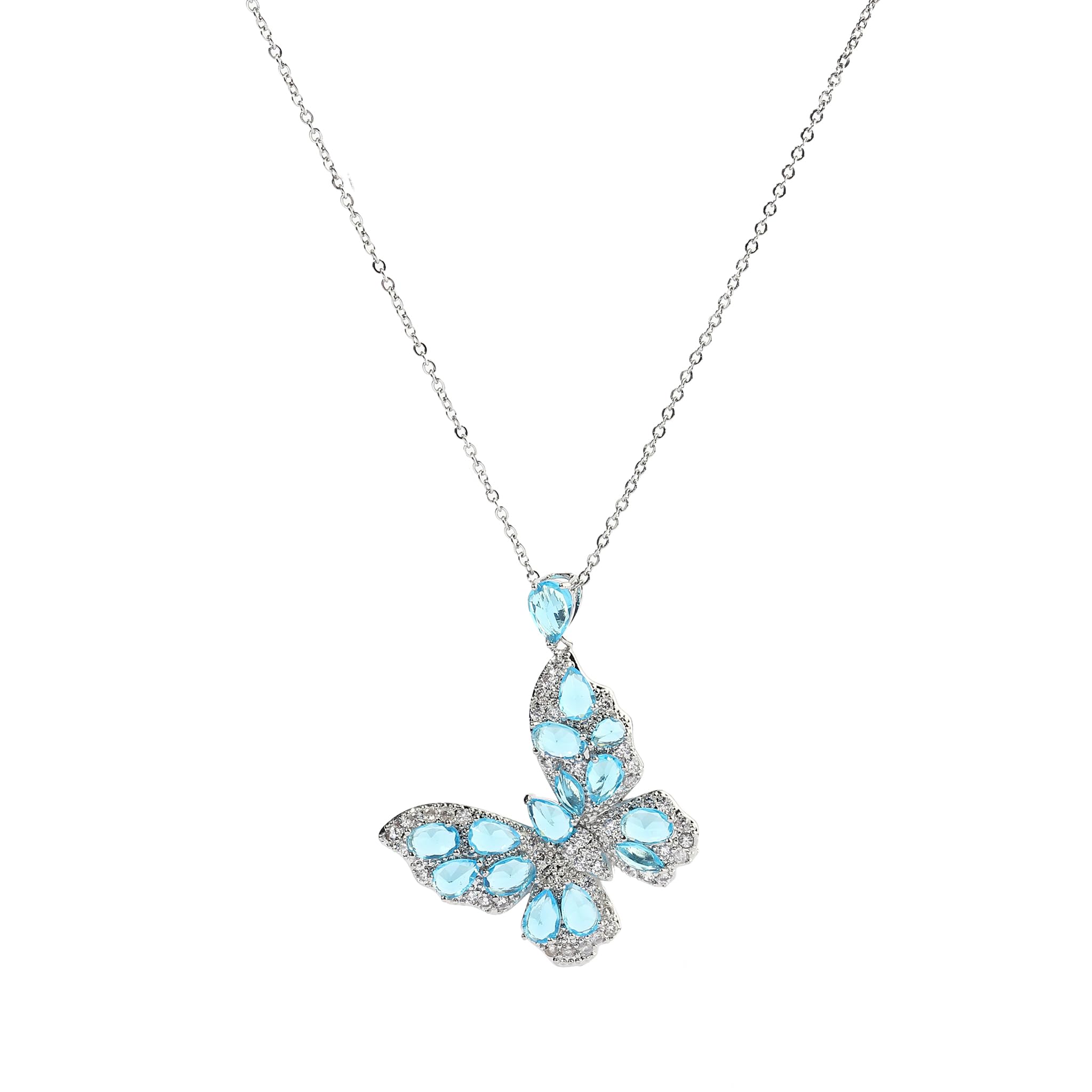 SALTY Enyo Crystal Sea Blue Necklace for Women & Girls | Neck Chain | Locket | Necklace | Fancy & Stylish | Aesthetic Jewellery | Everyday Accessories (B0DCSBL9L8) Amazon Price History, Amazon Price Tracker