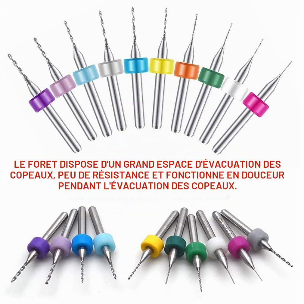 Carbure de Tungstène Micro Forets PCB Circuit Imprimé 20 Pcs 0.1-2.0mm Mini Twist Drill Bits Set Gravure