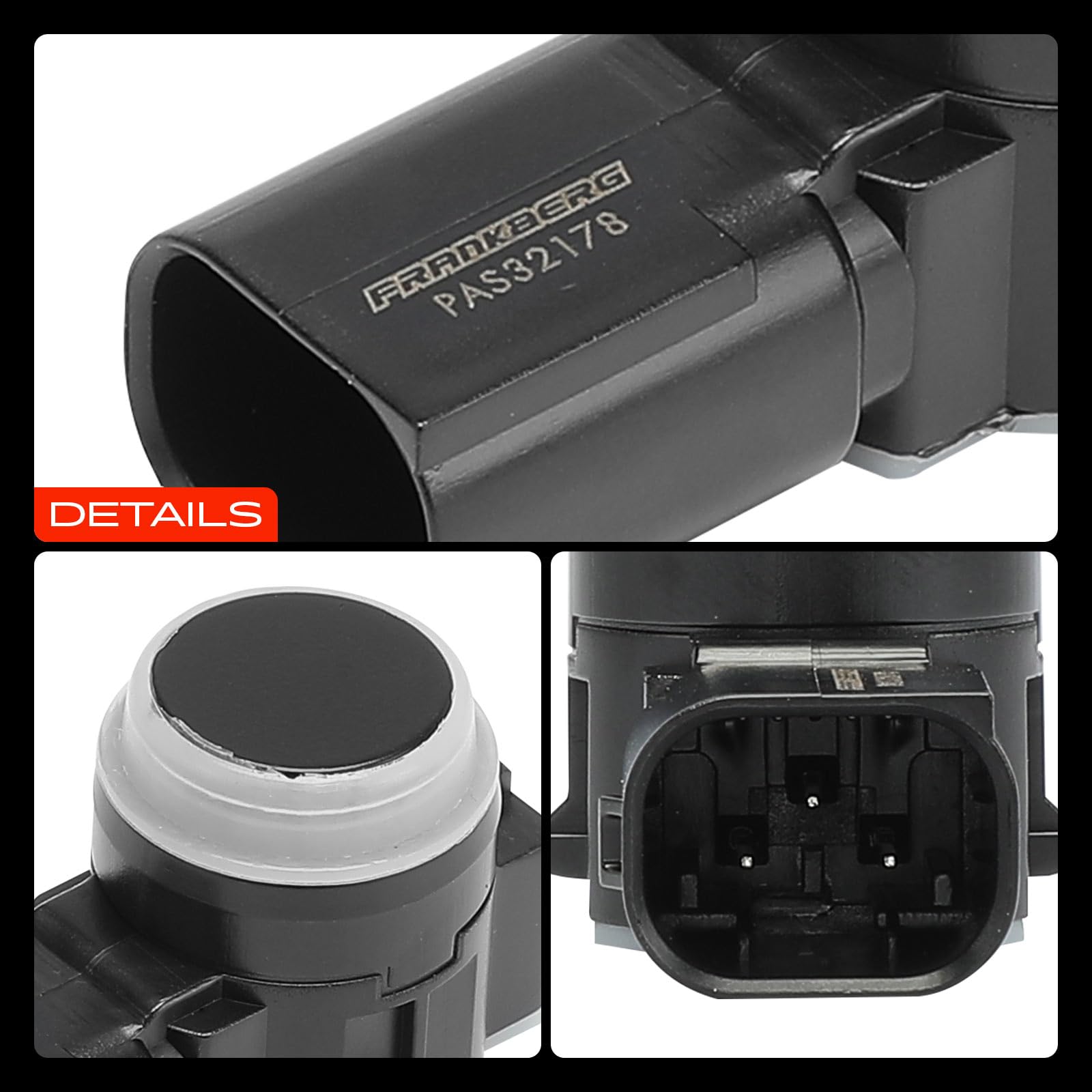 Frankberg 4x Capteur de stationnement PDC Vorne Arrière Compatible avec 2008 I CU 1.2L-1.6L 2013-2024 208 I CA CC 1.0L-1.6L 2012-2022 308 II L3 LB LH LP LW 1.2L-2.0L 2013-2021 Remplacer# 9675202477
