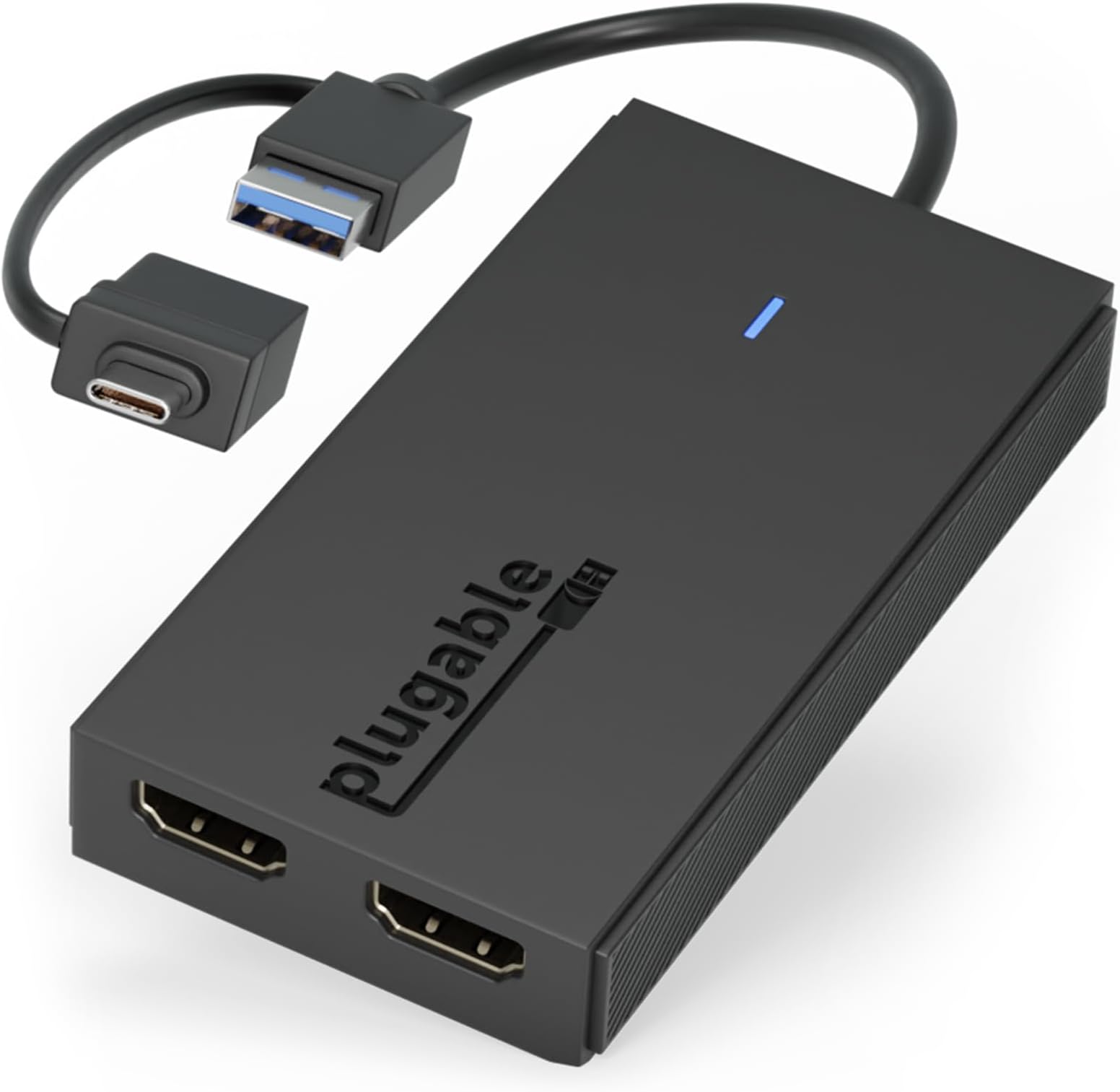 Plugable USB 3.0 or USB C to HDMI Adapter for Dual Monitors, Universal Video Graphics Adapter for Mac and Windows, Thunderbolt 3/4, USB 3.0 or USB-C, 1080p@60Hz