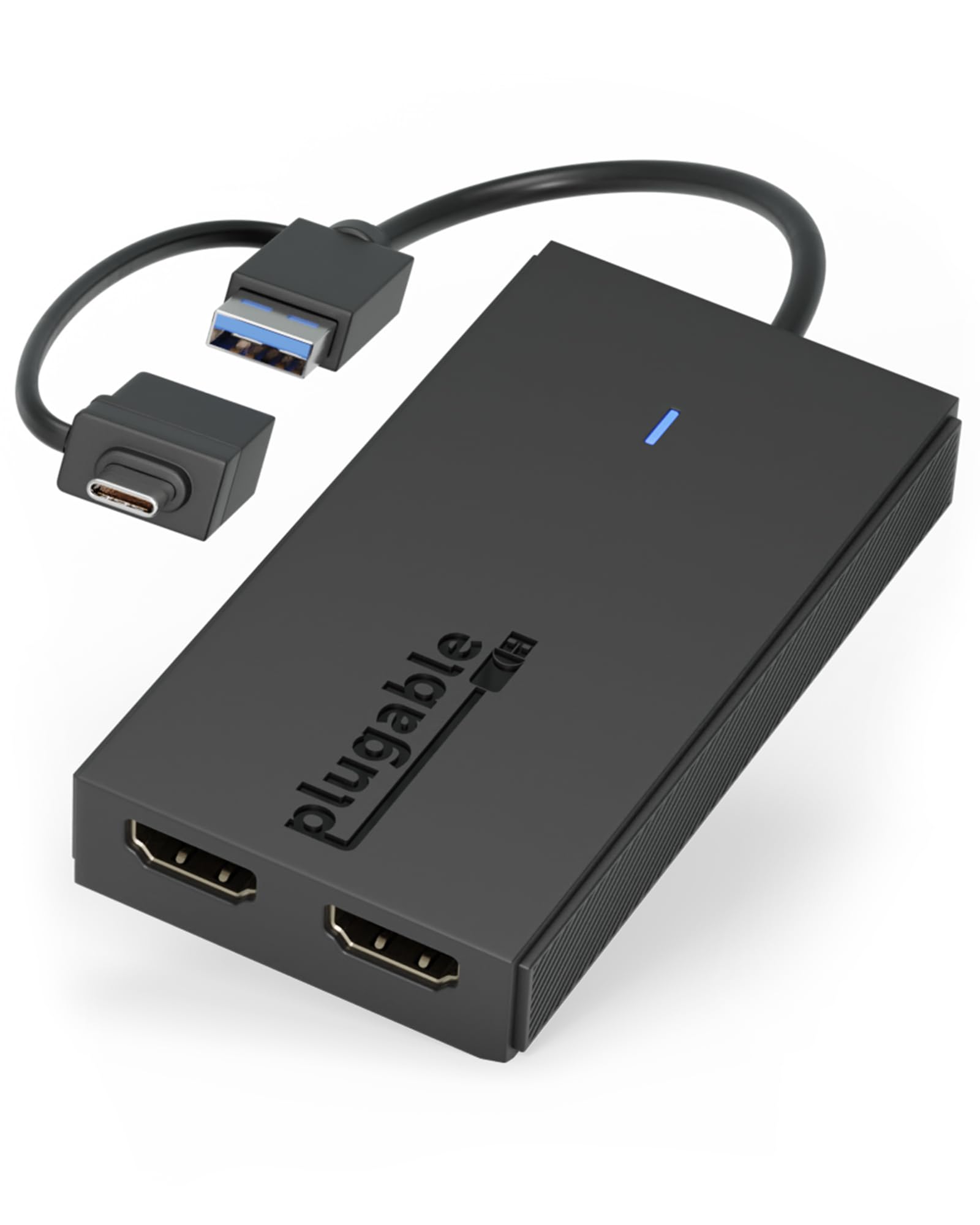 Plugable USB 3.0 or USB C to HDMI Adapter for Dual Monitors, Universal Video Graphics Adapter for Mac and Windows, Thunderbolt 3/4, USB 3.0 or USB-C, 1080p@60Hz