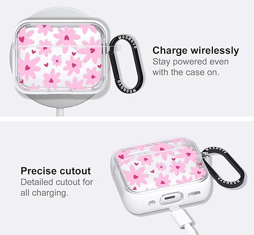 Miniatura 380 de MOSNOVO Funda protectora transparente para AirPods Pro 3, con anillo de metal duro de lujo de doble capa a prueba de golpes, diseñado para AirPods