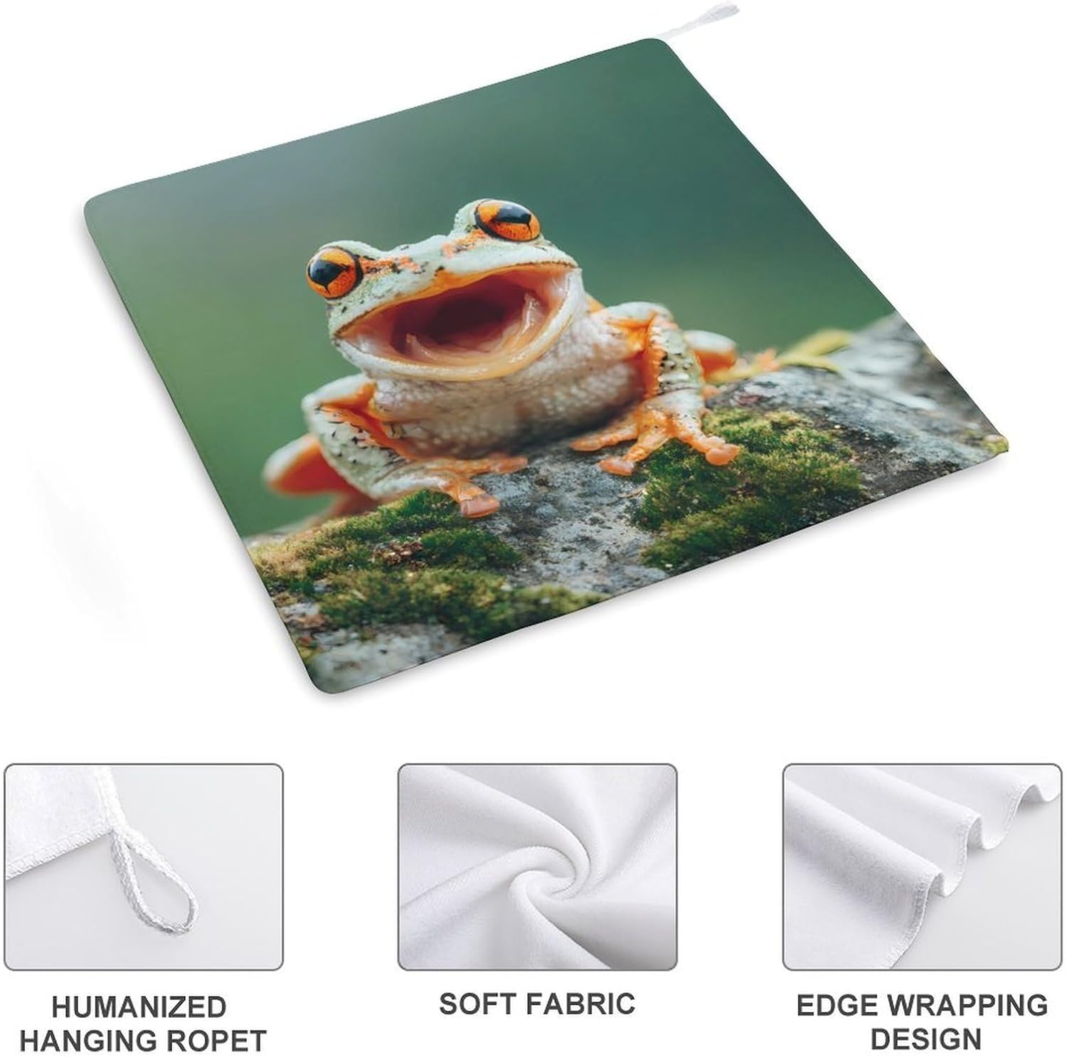 Frog Tropical Amphibian Microfiber Hand Towels for Bathroom Soft Absorbent Bath Kitchen Towel with Hanging Loop 4PCS