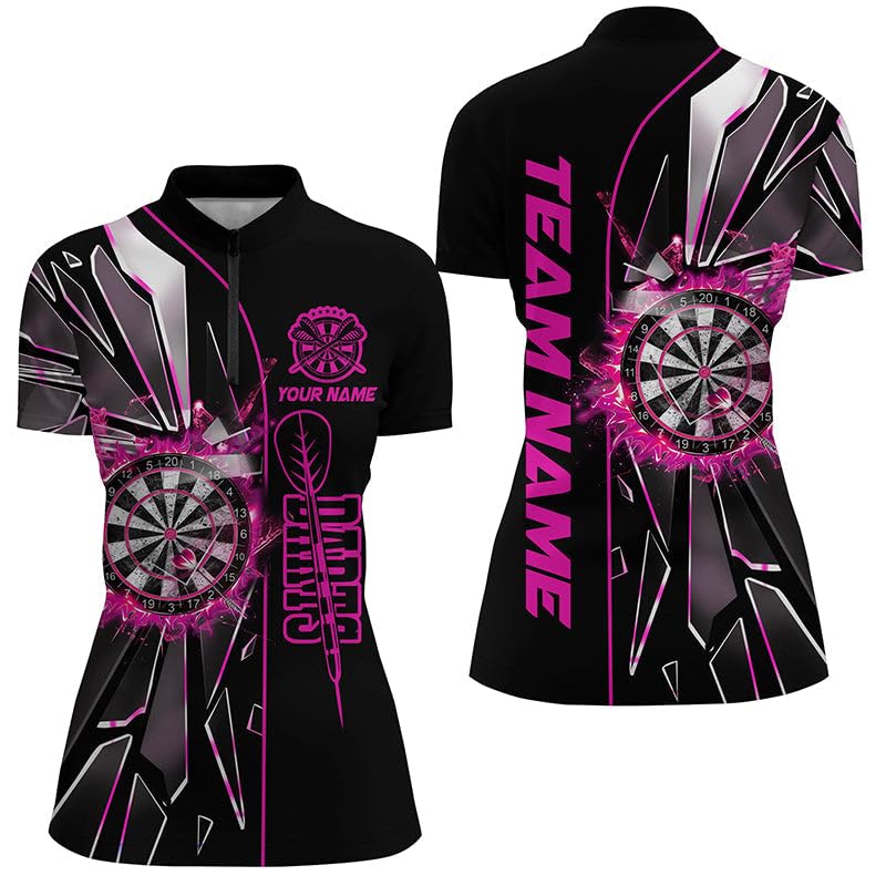 Personalisierte Pinke 3D Darts-Shirts für Männer & Frauen - Individuelle Dartliga-Shirts, Beste Darts-Trikots T1999
