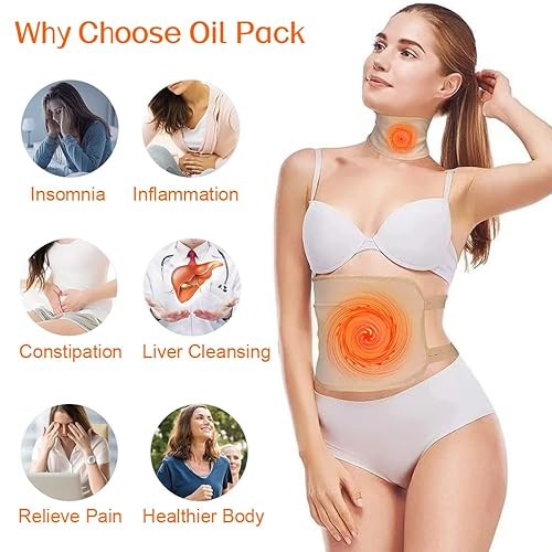 Miniatura 3 de HOEDXIDU Paquete de aceite de ricino de algodón orgánico, kit de aceite de ricino reutilizable para desintoxicación hepática, estreñimiento e