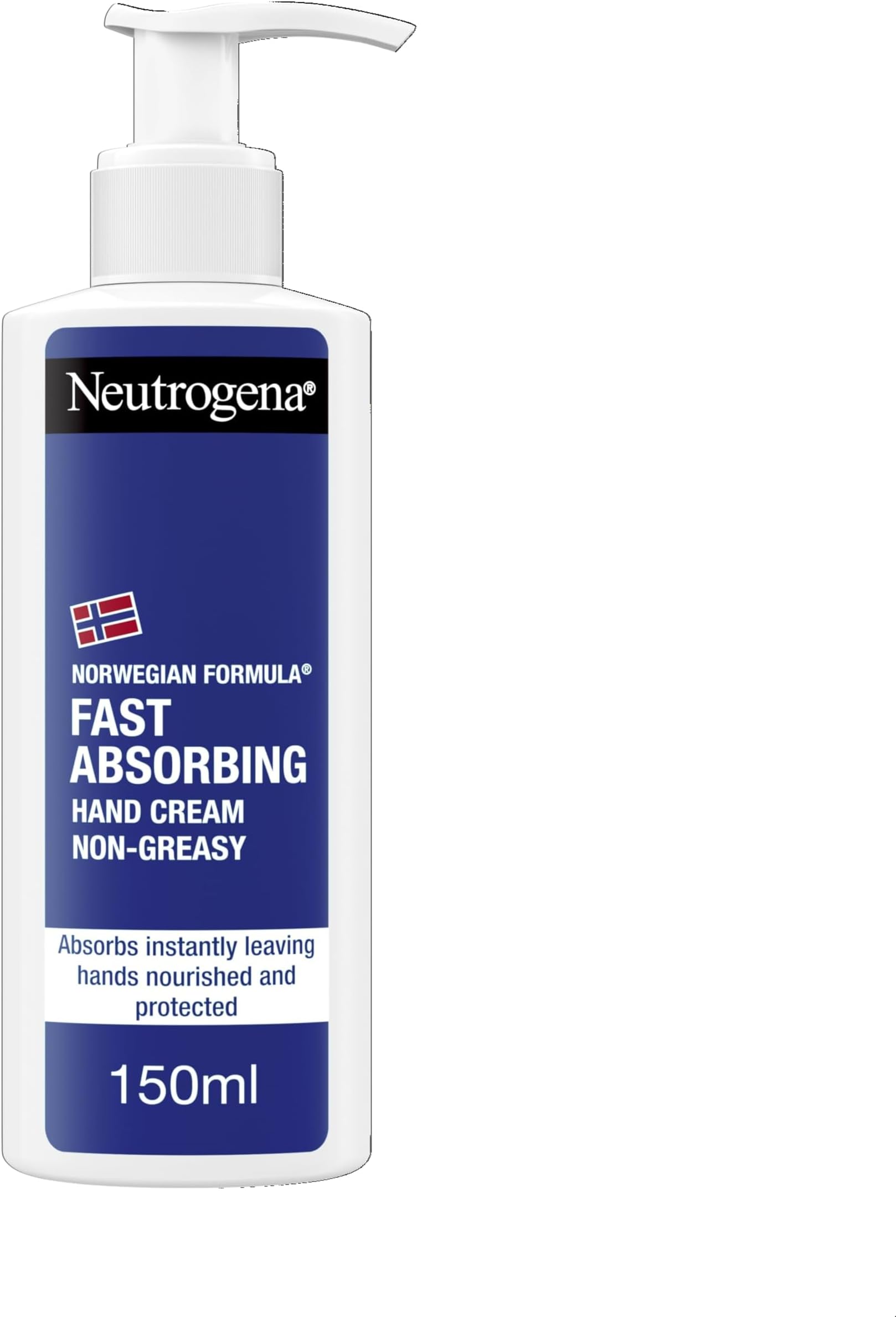 Neutrogena Norwegian Formula Fast-Absorbing Hand Cream (1x 150ml), Lightweight and Non-Greasy for Dry Hands, Nourishing Formula to Support Softer Skin, Suitable for Sensitive Skin