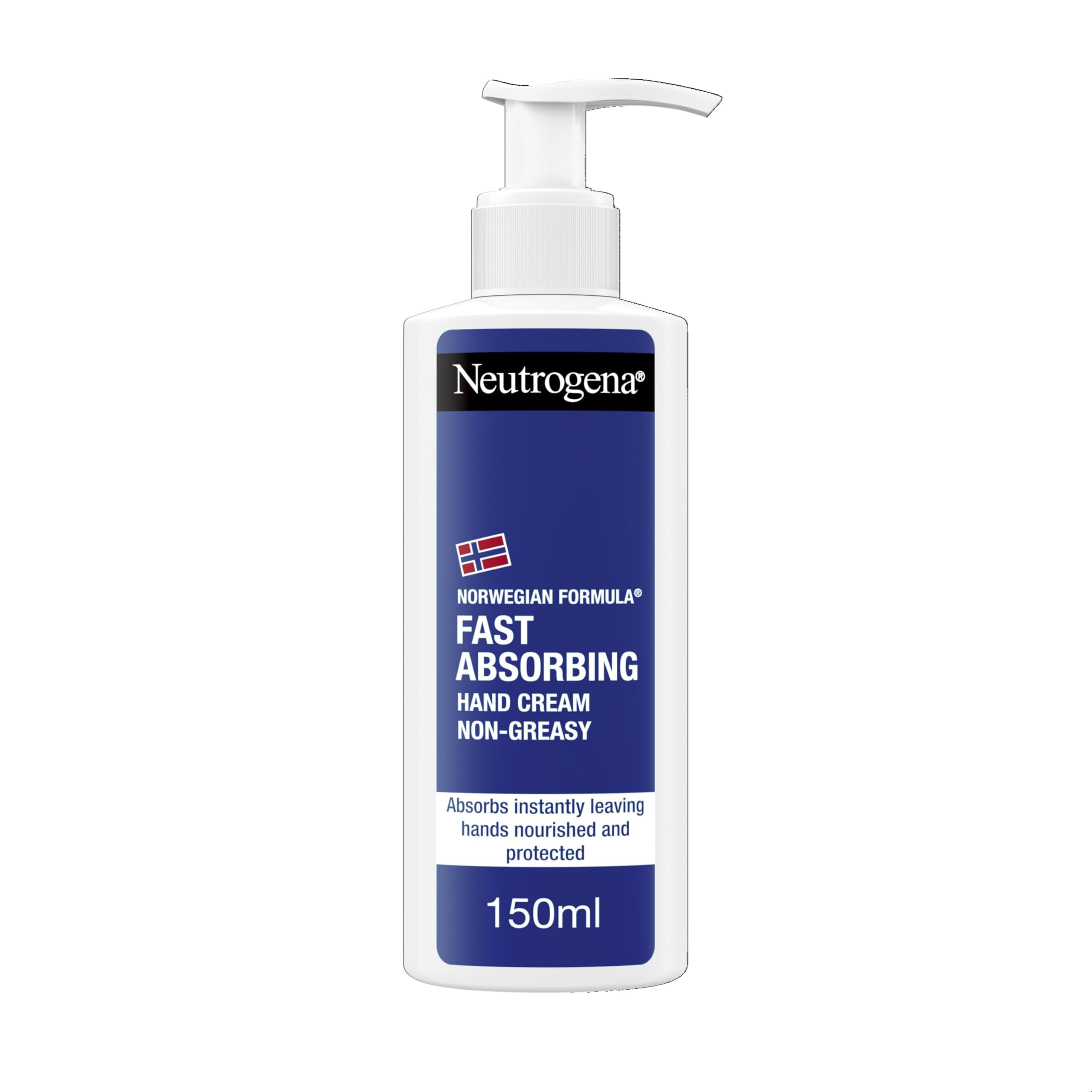 Neutrogena Norwegian Formula Fast-Absorbing Hand Cream (1x 150ml), Lightweight and Non-Greasy for Dry Hands, Nourishing Formula to Support Softer Skin, Suitable for Sensitive Skin