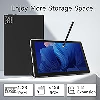 Vista 4 de ATOZEE Tableta Android de 10 Pulgadas con Estuche Protector para Tabletas y Lápiz Táctil Android 15 Tablets 5G WiFi-6 Pantalla IPS Full HD de 1280 *
