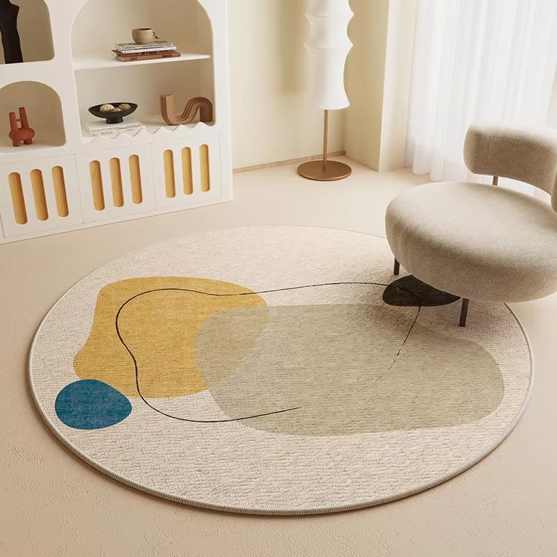 Tapis de sol pour fauteuil pivotant et canapé rond lavable 80cm