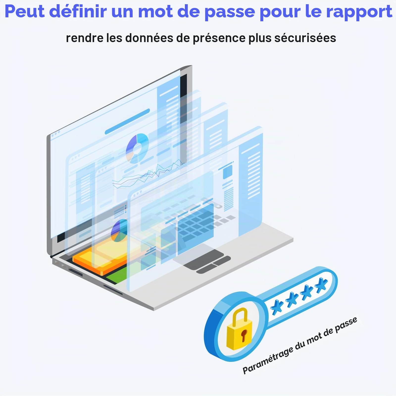 Pointeuse Horaire Biométrique, Machine de présence avec Visage, Empreintes Digitales, RFID et Codes PIN, Pointeuse biométrique pour Pointer Employées Entreprise, système Anglais, sans Connexion