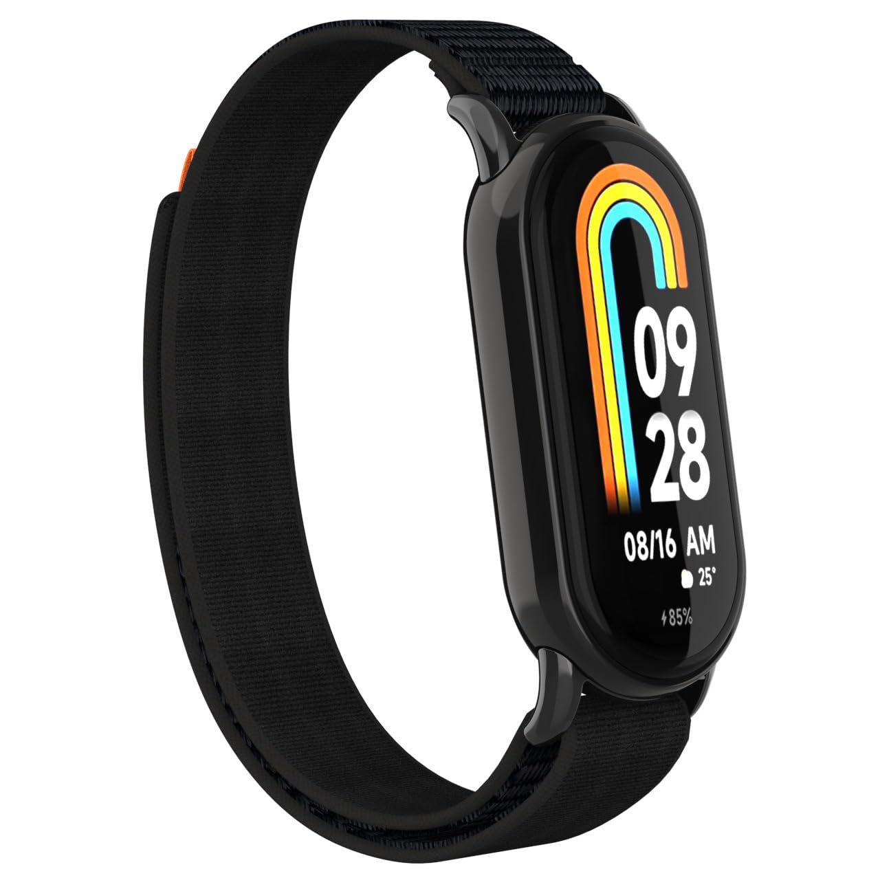 Nylon Strap Compatible with Xiaomi Smart Band 9/Mi Band 9/Smart Band 8/Mi Band 8, Adjustable Replacement Straps, Velcro Design, Adjustable Sport Band for Xiaomi Band 9-Black